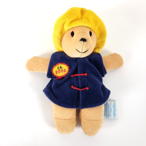 Vintage PADDINGTON BEAR Plush Kids Gifts Animal Yellow Hat Blue Coat 9” P.B 2000 - Picture 9 of 9